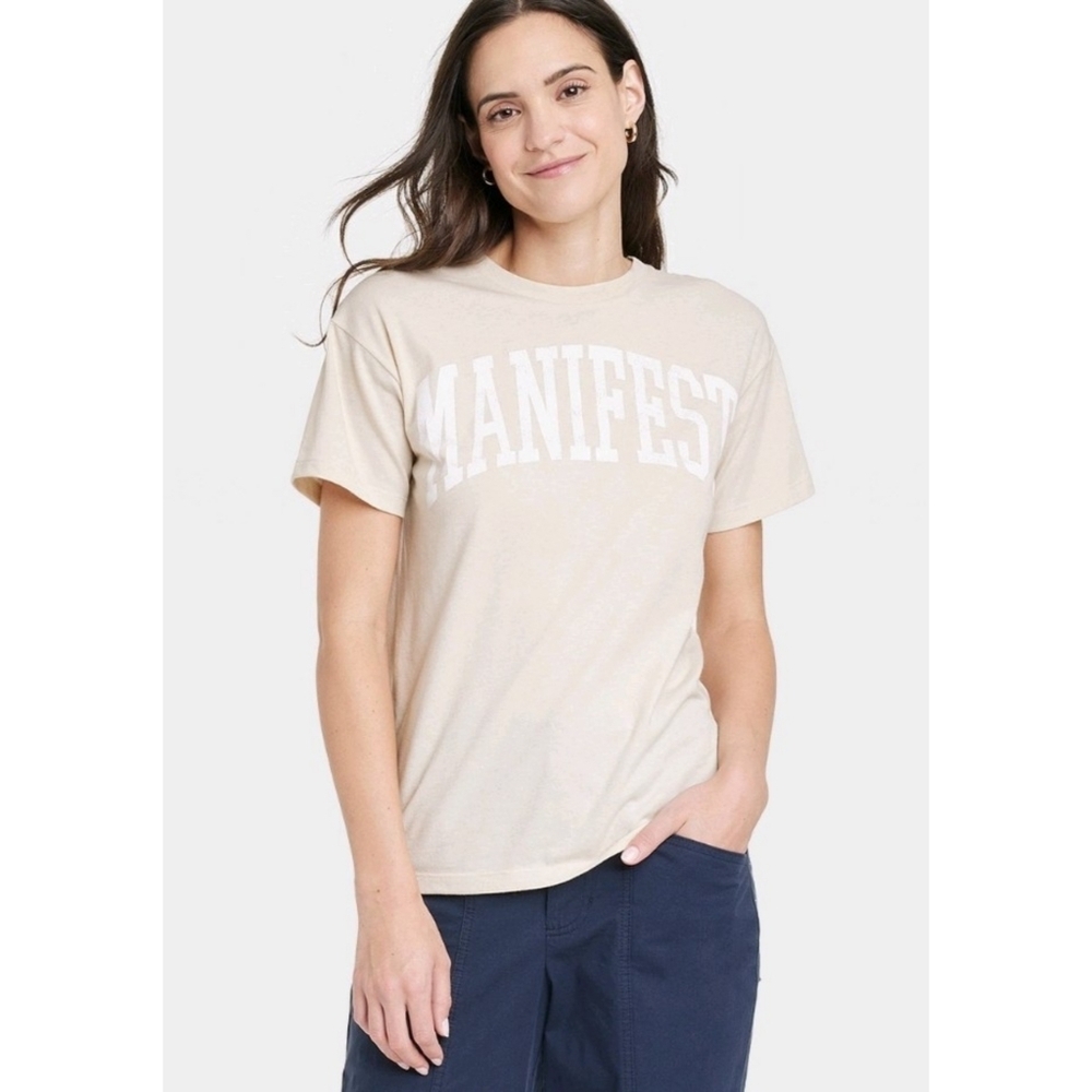 Grayson Threads Manifest Short sleeve Graphic Tshirt Beige Size S